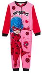 Miraculous Onesie For Girls Ladybug All In One Kids Fleece Pyjamas Dress Up Play Suit Costume Pjs Zipped Loungewear Pink 4-5 Years