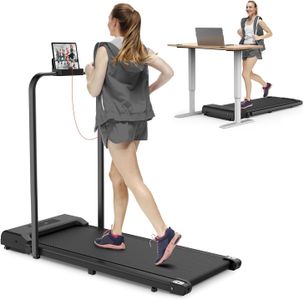Foldable Walking Pad Treadmill – Compact Black Under Desk Fitness