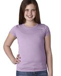 Next Level Big Girls Princess Rib Knit Softness T-Shirt, Lilac, Medium