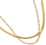 Ana Luisa Gold Layered Necklace Set - High Shine Bundle - Herringbone & Chain Styles - 14K Gold Plated Necklace - Hypoallergenic, Water-Resistant, Tarnish-Free Necklace Jewelry - Women Gift Ideas