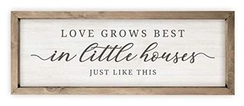 Love Grows Best in Little Houses Just Like This Rustic Wood Sign 6x18 (Frame Included)