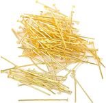 Angel Malone ® 100 x Gold Head Pins Jewellery Making Findings UK Seller (30mm x 0.8mm Gold)