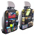 Kardne 2Pcs Kids Car Back Seat,Car Seat Storage Bag,Car Organiser,Car Seat Protectors anti-kick,Waterproof Kids Toy Storage Pockets, Car Organiser Pockets, Easy Clean, 600D Polyester, Mesh Pockets