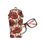 Signare Tapestry Glasses Case for Women Eyeglass Case with Floral Design (Poppy, GPCH-POP)