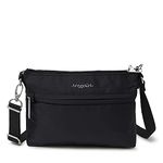 Baggallini Women's Securtex Anti-Theft Memento Crossbody Bag Cross Body, Black, One Size