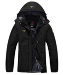 YSENTO Womens Waterproof Ski Jacket Winter Fleece Outdoor Mountain Jacket and Coat with Hood(Black,L)