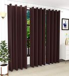 Home cloud Premium Thick Smooth Glossy Polyester 100% Blackout Curtains for Long Door 10 Feet-[ 4 Feet x 10 Feet] Set of 3 Pieces- Color-Brown