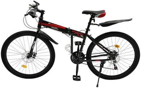 Tagtuell 26 Inch Mountain Bike for Mens Womens, Foldable MTB with 21 Speeds, High-Tensile Steel Frame, Sport Cycling MTB Bicycle for Adults, Max Load 120 KG