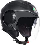 AGV Orbyt ECE 22-05 Solid Motorbike Jet Helmet ECE 22-05 with Sun Visor, Matt Black, S