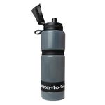 WATER TO GO Active BPA-free reusable water purifier sports bottle with leakproof filter - perfect for travel, camping, hiking, biking, cycling and survival in emergencies (75CL, BLACK)