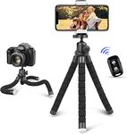 UBeesize Mobile Phone Tripod, Mini Tripod for Smartphone and Camera, Non-Slip Lightweight Mobile Phone Tripod Stand with Bluetooth Remote Control for Travel, Camping, Selfie