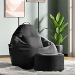 Wakefit Bean Bag 4XL | 3 Months Warranty | Leatherette Bean Bag with Beans | Black
