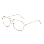 JM Vintage Aviator Blue Light Blocking Computer Glasses for Men Women, Square Metal Frame Eyeglasses Anti Glare (Gold Frame Clear Temple Tips)