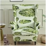 Printed Wing Chair Slipcovers 2 Piece Stretch Wingback Chair Cover Spandex Fabric Wingback Armchair Covers with Elastic Bottom for Living Room Bedroom Wingback Chair (Color : #26)