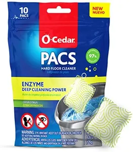 O-Cedar PACS Hard Floor Cleaner, Crisp Citrus Scent 10 Count (1-Pack) | Made with Naturally-Derived Ingredients | Safe to Use on All Hard Floors | Perfect for Mop Buckets