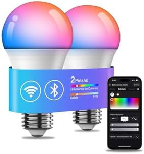 Vanance Smart Light Bulbs 2Pack, Work with Alexa Google Home, WiFi & Bluetooth Color Changing Led Light Bulbs, E27 A19 10W 800LM Dimmable Warm and Multicolor Smart Home Lighting