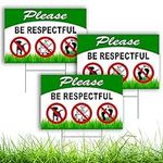 3PC Keep Off Grass Sign with Stake 