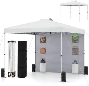Costway 3x3 M Pop up Canopy Tent with Sidewall, 6 Pockets, Instant Setup Commercial Gazebo, UPF50+ Vented Top, Heavy-Duty Portable Outdoor Sun Shelter w/Sandbags, Stakes, Ropes, Carry Bag, Beach