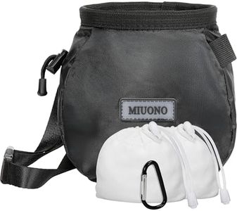 MIUONO Chalk Bag with 2 Chalk Balls, Belt, Carabiner Clip, Brush Loop and Zippered Pocket for Climbing, Bouldering, Gymnastics, Cross Fit and Lifting