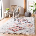 SAFAVIEH Morocco Collection Area Rug - 5'3" x 7'6", Ivory & Multi, Moroccan Boho Tribal Design, Non-Shedding & Easy Care, Ideal for High Traffic Areas in Living Room, Bedroom (MRC954A)