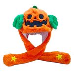 Tocwick Halloween Pumpkin Hat, Jack-O-Lantern Hats, Hands Moving Plush Cap Funny Prop Fancy Party Props for Cosplay Gothic Parties Cute Costume Accessories