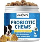 Probiotics for Dogs 180 Chews - Dog Probiotics and 6 Digestive Enzymes for Gut Health, Itchy Skin, Allergies, Immunity, Yeast Balance - Prebiotics - Reduce Diarrhea, Gas - Probiotic Chews