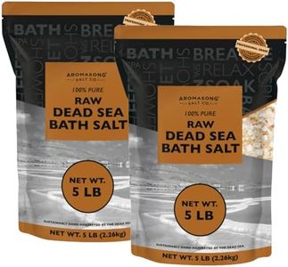 Aromasong Raw Dead Sea Salt for Soaking - Minimal Cleaned Bath Salt Soak - 10 Lbs (2 x 5 lb. Bags) Bulk Resealable Pack - Leaves Your Skin Softer Then Epsom Salt