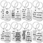 Yinkin 16 Pcs Motivational Keychains Bulk Thank You Keychains with Inspirational Quotes Team Gifts, Christmas Appreciation Gifts for Staff, Friend Teacher, Coworkers and Employees Team