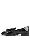 Franco Sarto Women's Carolynn Slip on Tassel Loafers, Black Patent, 9 Wide