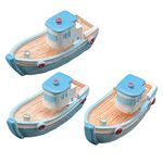 EKTA STATIONERY Miniature Boat with 2 Oars for Fairy Garden/Landscaping/Tray Gardening/Terrariums (Set of 2pc) (Fancy Model Blue Boat 2pcs Set)