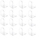 Lulonpon 16 pcs Book Ends, Acrylic Bookends, Non-Skid Book End, Clear Bookends for School Library and Desktop Organizer, Acrylic Book Ends for Book Shelves