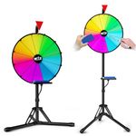 16 Inch Prize Wheel,Spinning Wheel with Adjustable Folding Tripod Floor Stand,12 Slots,1Bracket, Dry Erase Kit - Wheel of Fortune Game for Carnival, Casino & Trade Show.