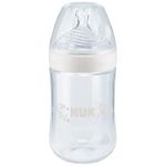 NUK Nature Sense Baby Bottle | 0-6 Months | Temperature Control | Anti-Colic Vent | 150 ml | BPA-Free | Silicone Teat | White | Small