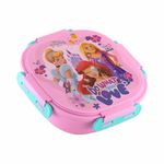 SKi Homeware Baker Insulated 3 Grid Bento Lunch Box With Stainless Steel Inner And A Steel Spoon-Princess, 450Ml