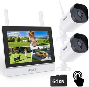 ANNKE Kit di Sorveglianza Wifi 3MP con Schermo LCD da 7", NVR WiFi 4CH 5MP con Touch Screen IPS e 2 Telecamere IP 3MP Esterni, Visione Notturna da 100ft,Audio Bidirezionale,Rilevamento del Movimento