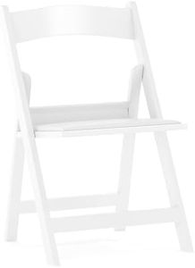 Flash Furniture HERCULES Kids White Resin Folding Chair with White Vinyl Padded Seat