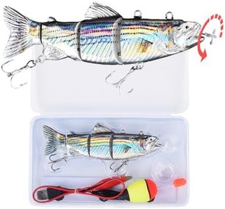 Robotic Swimming Fishing Electric Lures 5.12" USB Rechargeable LED Light Wobbler Multi Jointed Swimbaits Hard Lures Fishing Tackle (Hybrid Striped Shad Specialty)