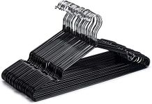 HOUSE DAY Metal Hangers 40 Pack Hangers For Clothes Coat Hangers Adult Black Hangers Wire Hangers Clothing Hangers Non Slip Hangers Coated Metal Hangers Heavy Duty Space Saving Rubber Hangers 16"