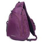 Eddie Bauer Unisex's Ripstop 8l Shoulder Sling Pack with Padded Air-mesh Adjustable Crossbody Strap, Dk Plum, One Size