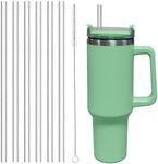 6 Pack Replacement Straw for Stanley Adventure Quencher 40 oz 30 oz Cup Tumbler, Reusable Straws for Stanley 40 oz & Simple Modern Tumbler with Handle, with Cleaning Brush for Stanley Cup Accessories