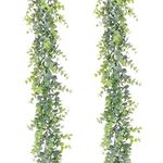 Artiflr Artificial Vines Faux Eucalyptus Garland, 2 Pack Fake Eucalyptus Greenery Garland Backdrop Arch Wall Decor, 6 Feet/pcs Fake Hanging Plant for Table Festival Party Decorations