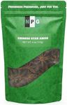 NPG Whole Star Anise Seeds Pods 4 Ounce, 100% Natural Whole Chinese Anise Star Pods Sun Dried Spice, Anis Estrella/Badian Khatai/Illicium Verum, Widely Used for Baking, Cooking, and Tea