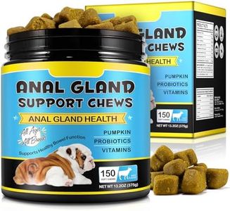 Anal Gland Support Chews For Dog, 150 Counts Anal Glands Dog Supplements with Pumpkin Powder For Dogs & Probiotics for Dogs - Support Healthy Anal Gland, Bowel & Digestion, Beef Flavor