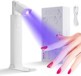 UV Nail Lamp, Flash Cure Nail Lamp, Rechargeable UV Light for Nails, Mini Portable Nail Dryer, Handheld Adjustable Gel Lamp, USB Nail Flashlight, Gel Nails Creative Nail Art, Gift for Women(White)