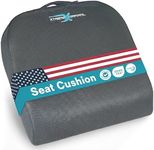 Xtreme Comforts Seat Cushion, Office Chair Cushions - Pack of 1 Padded Foam Cushion w/Handle for Desk, Wheelchair & Car Use - Back Support Pillow for Chair ﻿- Travel Bag Included (Dark Grey)