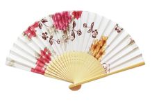 AUM Colorful Floral Pattern Hand Held Foldable Bamboo Japanese Silk Hand Fan (White) Gift Fan for Girls Women Wedding Favor Theme Party Decoration Stage Shows Dance