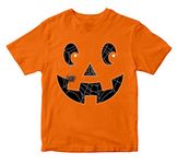 WALLABY KIDS Boys & Girls Cute Halloween Theme Jack-o-Lantern Face 100% Cotton Unisex Kids T-Shirt (Orange; 11-12 Years)