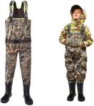 HISEA Kids Chest Waders for Toddler & Children Neoprene Youth Duck Hunting Waders for Kids Boys Girls with Insulated Boots