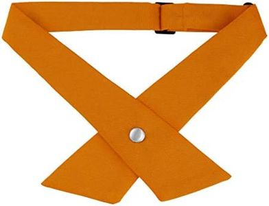 uxcell Men's Adjustable School Uniform Solid Color Button Neck Criss-Cross Bowtie Orange One Size