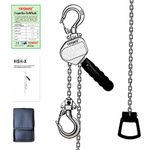 TOYO-INTL 1/2Ton 1100lb Mini Chain Hoist 10Ft Light Lever Chain Block Aluminum Alloy Chain Hoist Alloy Steel G80 Chain Mini-Puller Hoist with Safety Hook